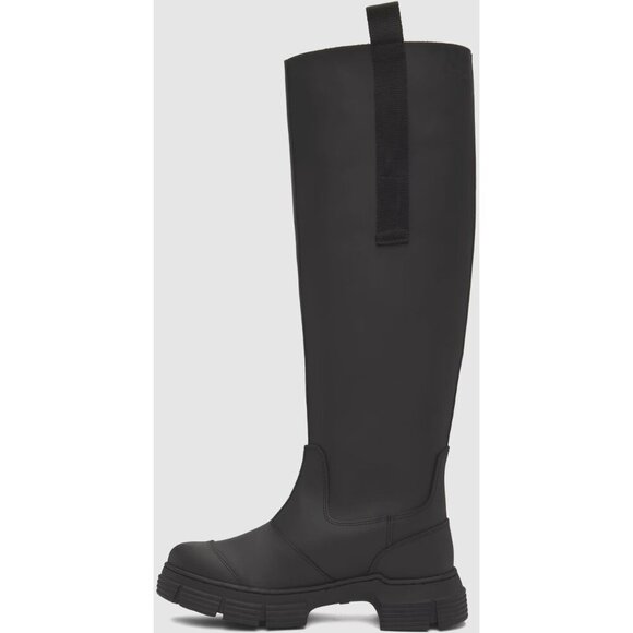 Ganni Rubber Country Boots Size 37 US 7 Black $375 - Picture 1 of 12